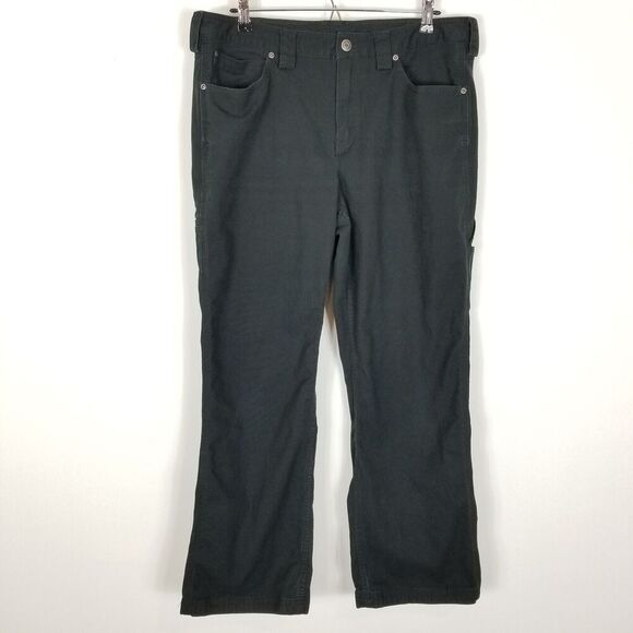 Duluth Trading Women Flex Fire Hose Pants Sz 14 x 31 Black Outdoor Work Canvas